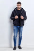 Wjeans Coat for man דבליו גינס מעיל שחור אם כובע